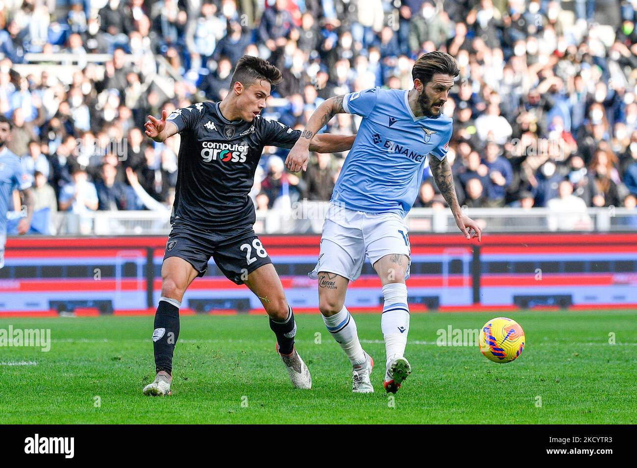 Luis Alberto (SS Lazio) Samuele Ricci (Empoli FC) during the Italian  Football Championship League A 2021/2022 match between SS Lazio vs Empoli  FC at the Olimpic Stadium in Rome on 06 January